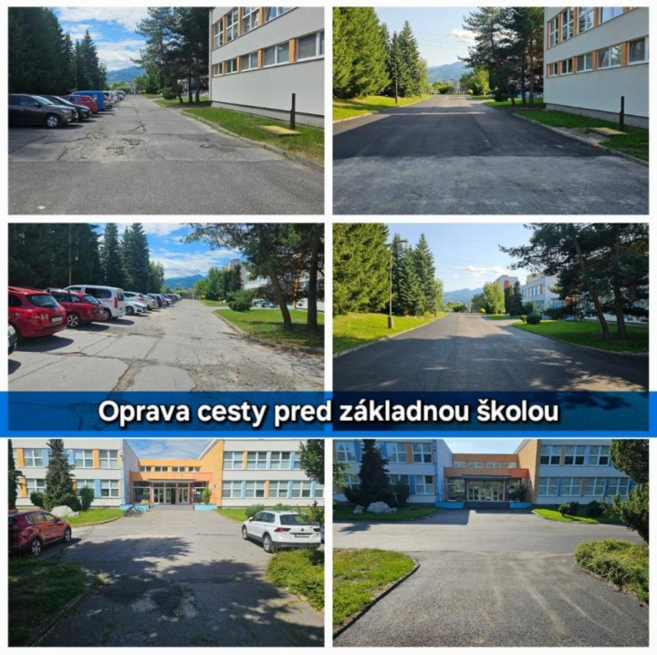 Cesta pred základnou školou prešla kompletnou obnovou.